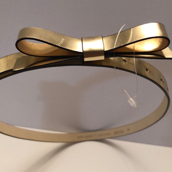 kate spade Accessories - Kate Spade gold leather belt with bow🌟